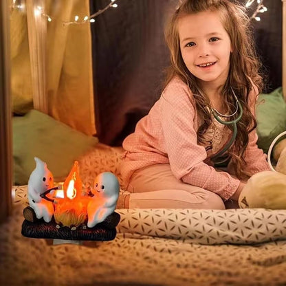 Chase away the chills with the Campfire Haunt Flicker Nightlight