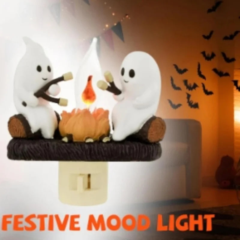 Chase away the chills with the Campfire Haunt Flicker Nightlight