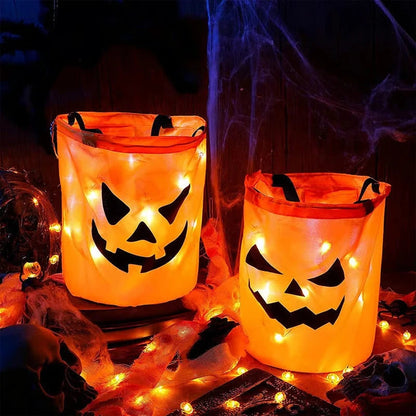 Light Up Trick or Treating With The Smile & Teeth Glow Pumpkin Candy Bags